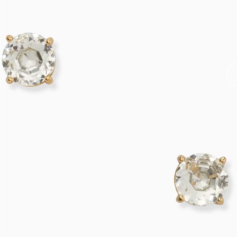 Kate Spade Gold Earrings with Clear Stones New studs.
